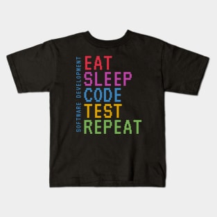 Eat Sleep Code Test Repeat Kids T-Shirt